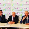 ▲	Prezydent Marcin Krupa, koordynator Pre_COP Kazimierz Grajcarek i prof. Józef Dubiński, geofizyk, na konferencji w stolicy Śląska. 