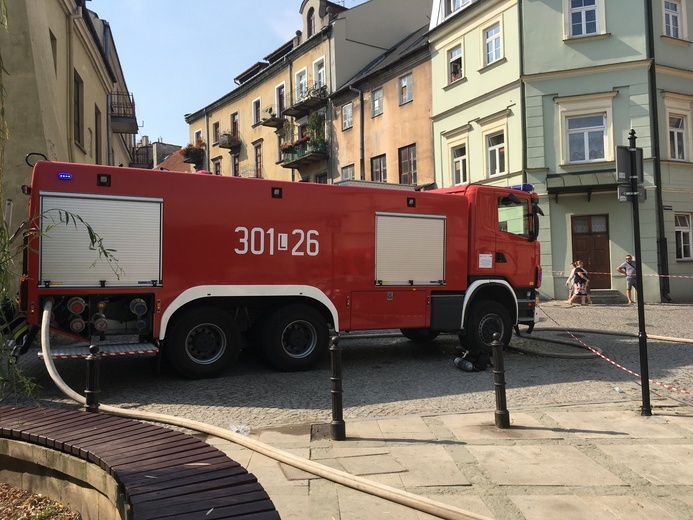 Pożar kamienicy na Starym Mieście w Lublinie