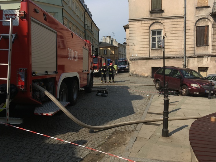 Pożar kamienicy na Starym Mieście w Lublinie