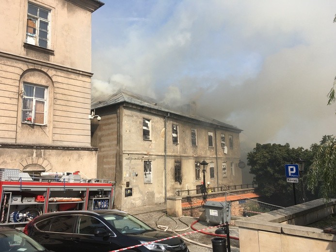 Pożar kamienicy na Starym Mieście w Lublinie