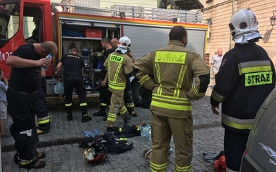 Pożar kamienicy na Starym Mieście w Lublinie