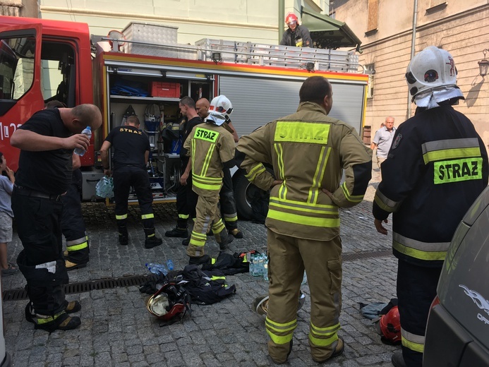 Pożar kamienicy na Starym Mieście w Lublinie