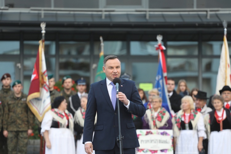 Spotkanie prezydenta Andrzeja Dudy z mieszkańcami Oświęcimia