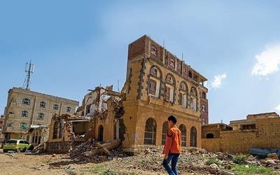 Sana, stolica Jemenu,  5 września 2018 r. Zniszczenia po ataku artyleryjskim koalicji pod wodzą Arabii Saudyjskiej.