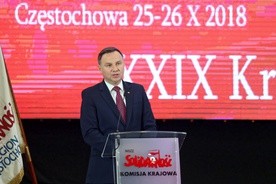 Prezydent do Solidarności: Dziękuję wam, że pilnujecie, żebyśmy byli Zachodem 