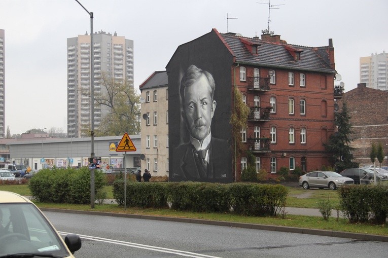 Mural z Korfantym w Katowicach