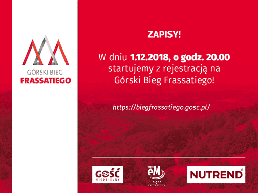 Ruszają zapisy na Górski Bieg Frassatiego - wspólną imprezę "Gościa Niedzielnego" i Radia eM