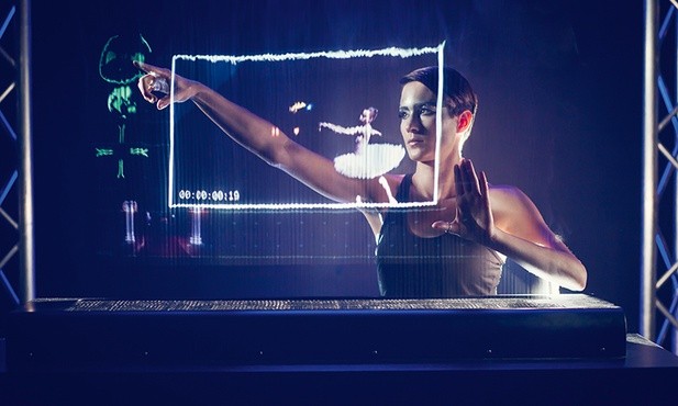Leia Display emituje parę. Na niej, jak na ekranie, wyświetlany jest obraz.