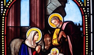 Betlejem,witraż w kościele św. Katarzyny