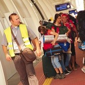 Ksiądz Artur Pytel w drodze na ŚDM 2016 w Krakowie.