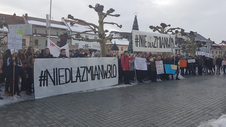 Protest licealistów w Pszczynie