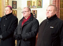 Duchowni trzech wyznań na nabożeństwie w świdnickiej cerkwi, 2018 rok.