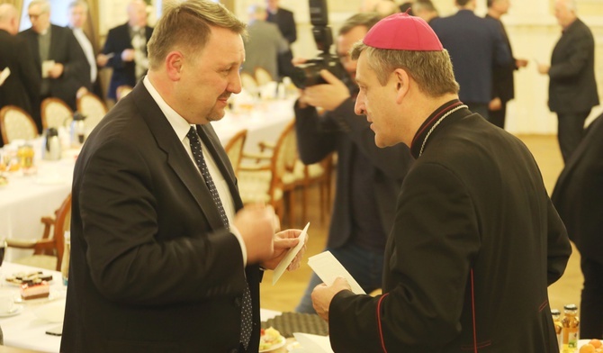 Życzenia złożyli sobie także bp Roman Pindel i prezydent Jarosław Klimaszewski