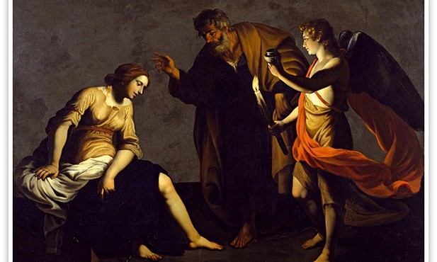 Alessandro Turchi "Św. Piotr odwiedza św. Agatę w więzieniu", olej na łupku skalnym, 1640–1645 Walters Art Museum, Baltimore (USA)