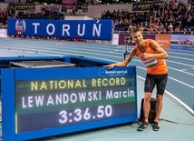 Nowy rekord Polski Lewandowskiego na 1500 m w Toruniu