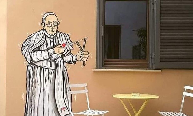 Nowy mural z papieżem Franciszkiem w Rzymie