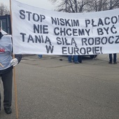Protest pracowników fabryki Fiata w Tychach