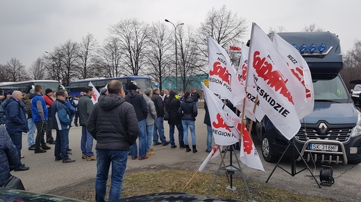 Protest pracowników fabryki Fiata w Tychach