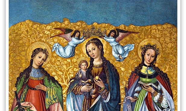 Autor nieznany "Maryja z Dzieciątkiem oraz świętymi  Perpetuą i Felicytą", tempera na desce, ok. 1520 r. Muzeum Narodowe, Warszawa