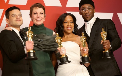 Aktorzy nagrodzeni Oscarami: (od lewej) Rami Malek, Olivia Colman, Regina King i Mahershala Ali.