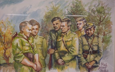 Na obrazie zbiorowym upamiętniony jest kpt. Zdzisław Broński "Uskok"