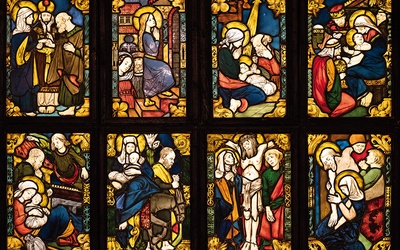 Panel witrażowy „Sceny z życia Najświętszej Panny Marii” (1902–1906).