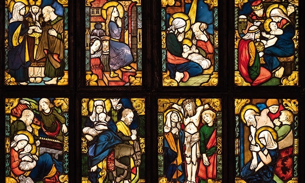 Panel witrażowy „Sceny z życia Najświętszej Panny Marii” (1902–1906).