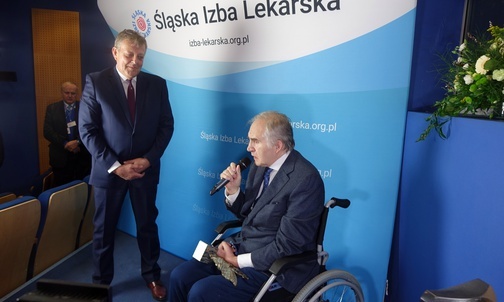 Prof. Zembala po wręczeniu nagrody.