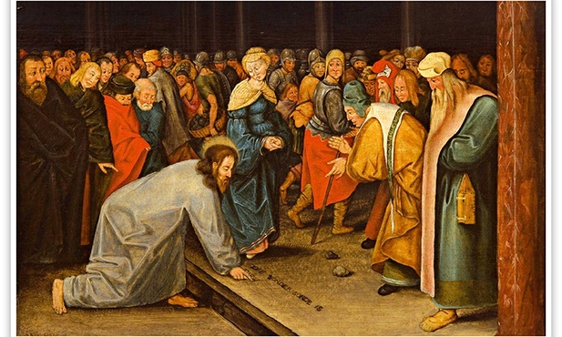Pieter Brueghel Młodszy "Chrystus i cudzołożnica", olej na desce, ok. 1600 r. Muzeum Sztuki, Filadelfia