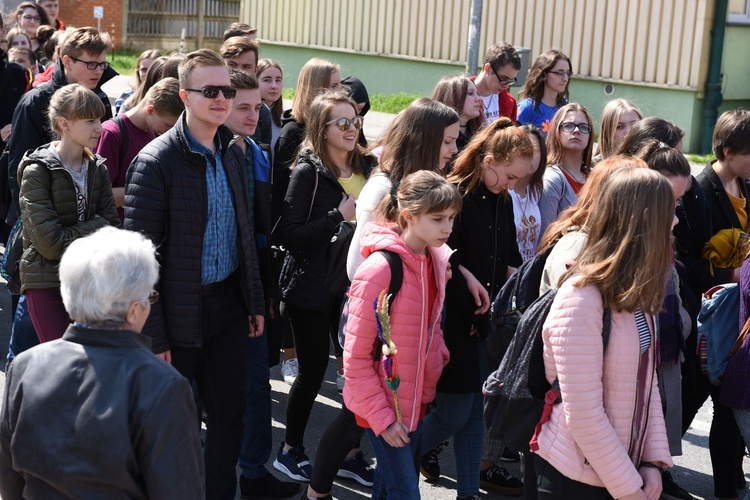 Tarnów. Niedziela Palmowa młodych. Procesja różańcowa