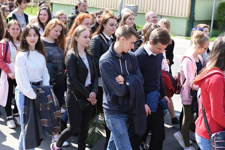 Tarnów. Niedziela Palmowa młodych. Procesja różańcowa