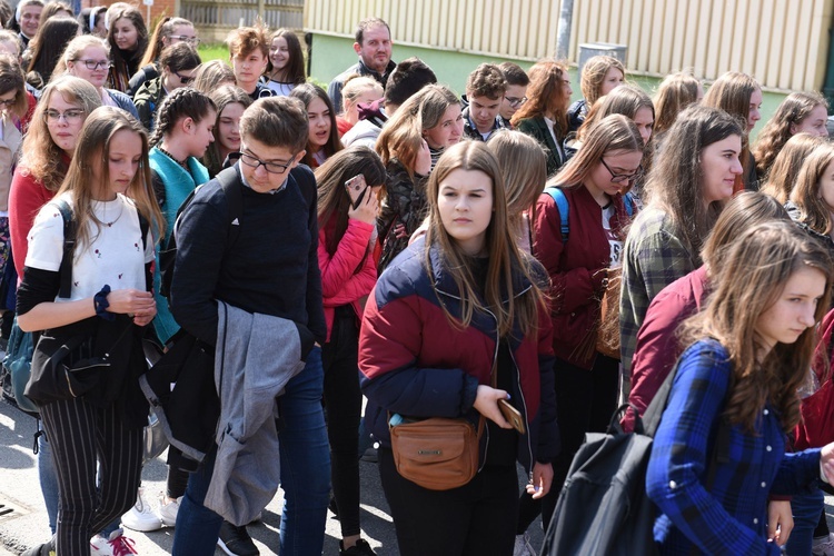 Tarnów. Niedziela Palmowa młodych. Procesja różańcowa