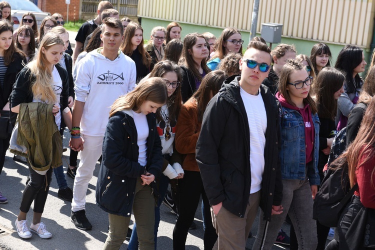 Tarnów. Niedziela Palmowa młodych. Procesja różańcowa