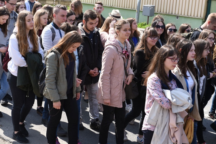 Tarnów. Niedziela Palmowa młodych. Procesja różańcowa