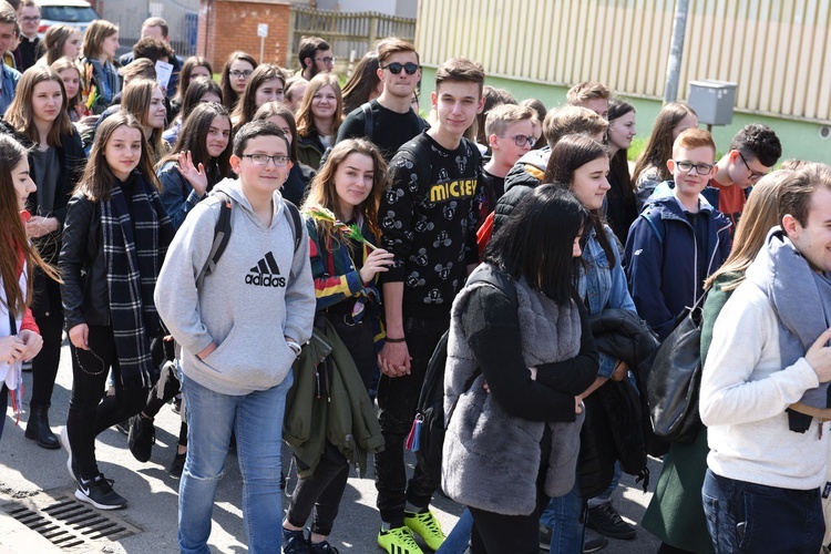 Tarnów. Niedziela Palmowa młodych. Procesja różańcowa