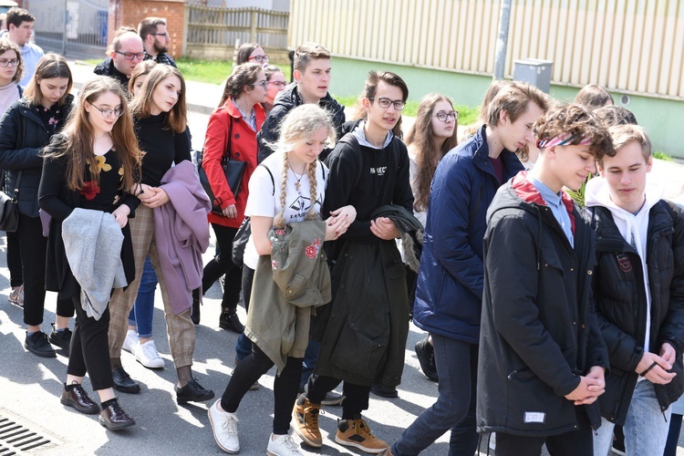 Tarnów. Niedziela Palmowa młodych. Procesja różańcowa