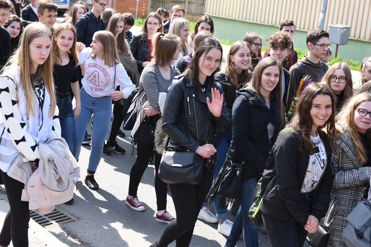 Tarnów. Niedziela Palmowa młodych. Procesja różańcowa