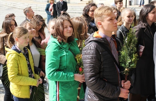 Niedziela Palmowa młodych w Bielsku-Białej 2019 - procesja do katedry
