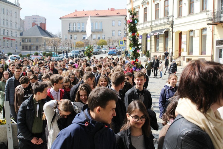 Niedziela Palmowa młodych w Bielsku-Białej 2019 - procesja do katedry