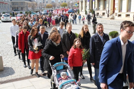 Niedziela Palmowa młodych w Bielsku-Białej 2019 - procesja do katedry