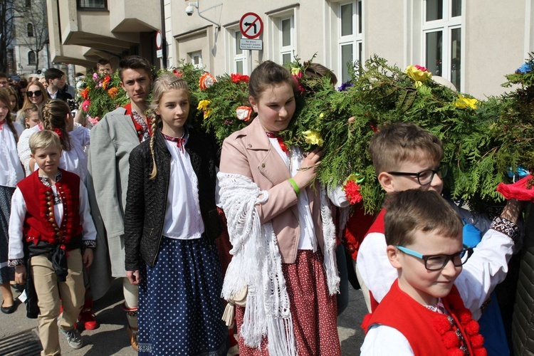 Niedziela Palmowa młodych w Bielsku-Białej 2019 - procesja do katedry