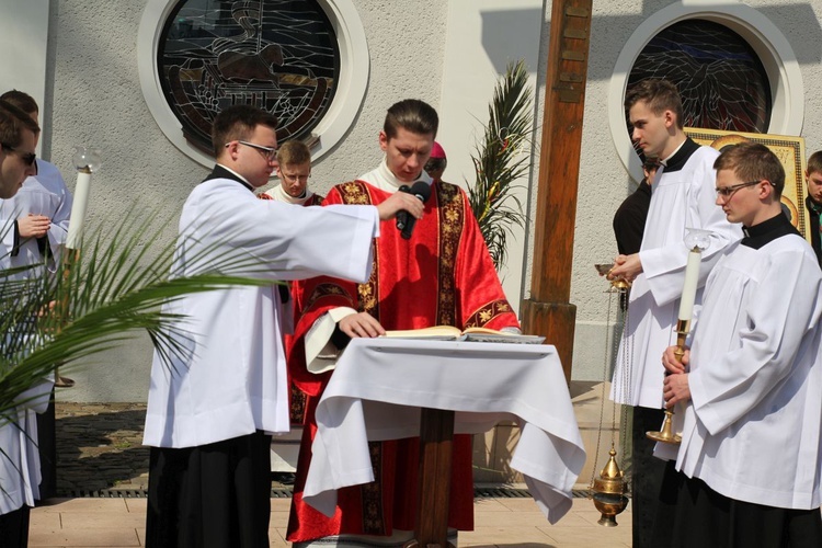 Niedziela Palmowa młodych w Bielsku-Białej 2019 - procesja do katedry