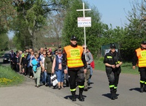 Pielgrzymi z Łęczycy w drodze do Leśmierza.