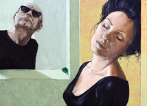 ▲	Jeden z obrazów na ekspozycji – Bolesław Polnar, „Bez tytułu”. Akryl. 