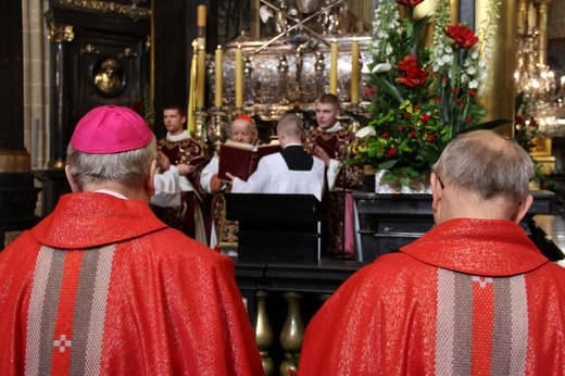 Msza św. przy konfesji św. Stanisława w katedrze na Wawelu