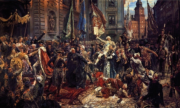 Jan Matejko, „Konstytucja 3 maja 1791 roku”. Autorzy książki stawiają kontrowersyjną tezę, że to konstytucja doprowadziła do upadku Polski.
