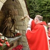 Modlitwa przy kapliczce św. Andrzeja Boboli.