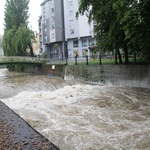 Alarm przeciwpowodziowy: Białka w centrum Bielska-Białej - 23 maja 2019 r.