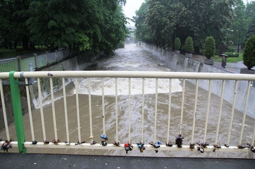 Alarm przeciwpowodziowy: Białka w centrum Bielska-Białej - 23 maja 2019 r.