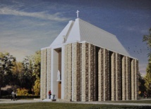 Bryła nowego kościoła zbudowana będzie z filarów z kamienia polnego.